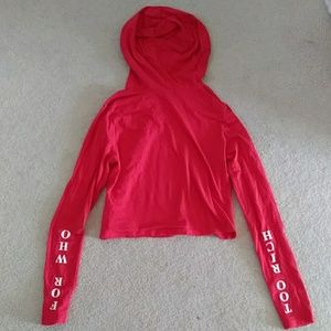 Fashionova cropped red long sleeve